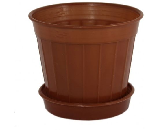 Кашпо Ангора КЛАССИК №2 0.5 л, с поддоном, терракотовое А5120тр 