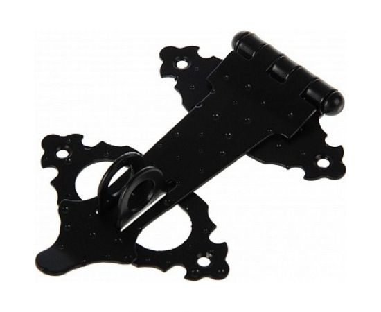 Накладная фигурная задвижка Tech-Krep НН-150x110 плоский ригель, накидная накладка, черный матовый 1 шт. пакет 151908 