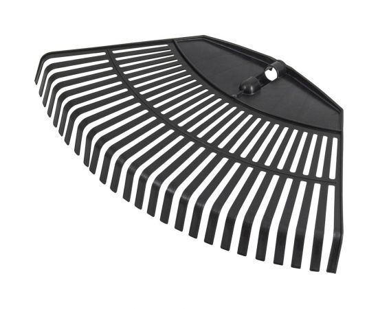 Пластиковые веерные грабли КЭС ширина 600 мм, 26 плоских зубьев, тулейка 25 мм, без черенка, черные 21010074 