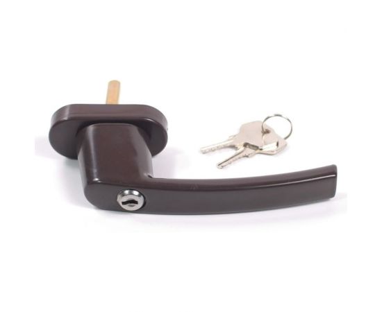 Ручка оконная Tech-Krep Vic с замком, металл, шт.ифт 35 мм, коричневый 1 шт. пакет 151699 