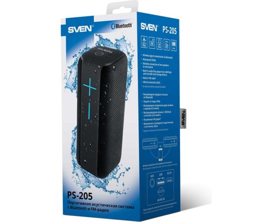 Портативная акустика с защитой от воды SVEN АС PS-205, черная SV-019761 – изображение 11