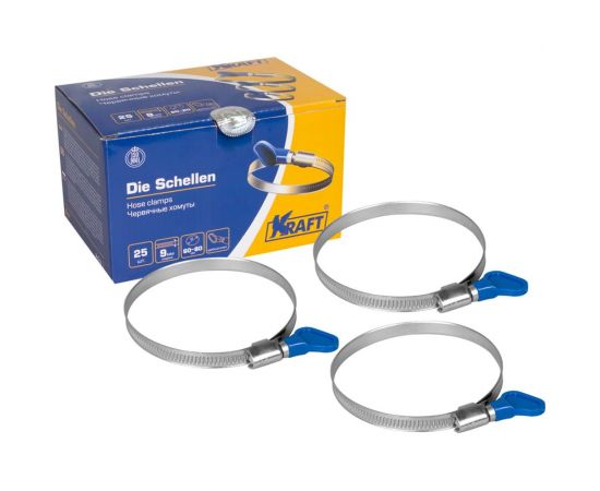 Хомут с ключом KRAFT 60-80 мм, уп. 25 шт. KT 880510 – изображение 2