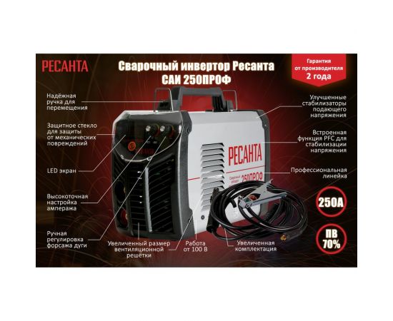 Инверторный сварочный аппарат Ресанта САИ 250 ПРОФ 65/31 – изображение 2