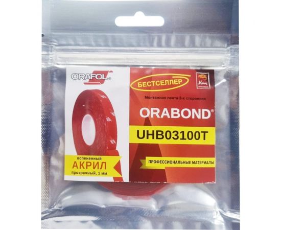 Пеноакриловая прозрачная лента Orafol ORABOND UHB03100T 6 мм, 1,5 м, толщина 1 мм 3100-6 – изображение 3