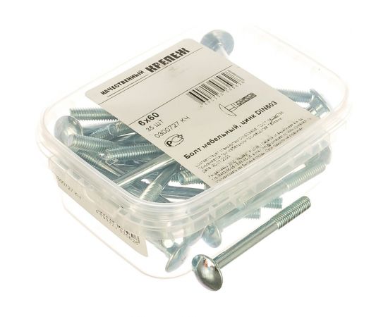 Мебельный болт Качественный КРЕПЕЖ DIN 603 6x60 35 шт 0300727 КЧ – изображение 4