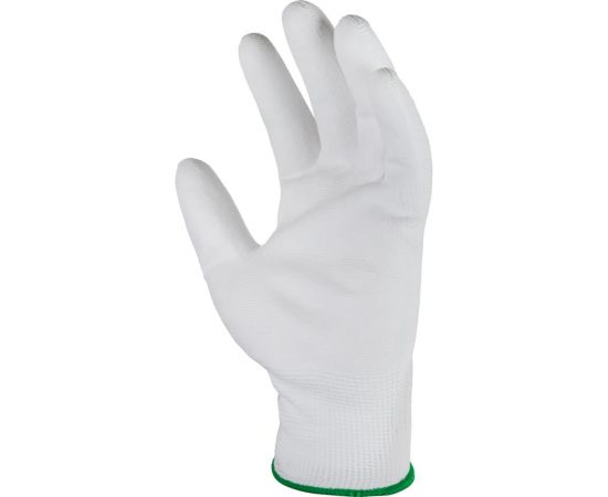 Белые лёгкие бесшовные защитные перчатки эргономичной формы из нейлона WIEDERKRAFT WDK-PU01W / M – изображение 8