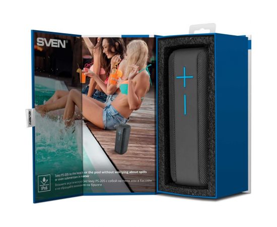 Портативная акустика с защитой от воды SVEN АС PS-205, черная SV-019761 – изображение 10