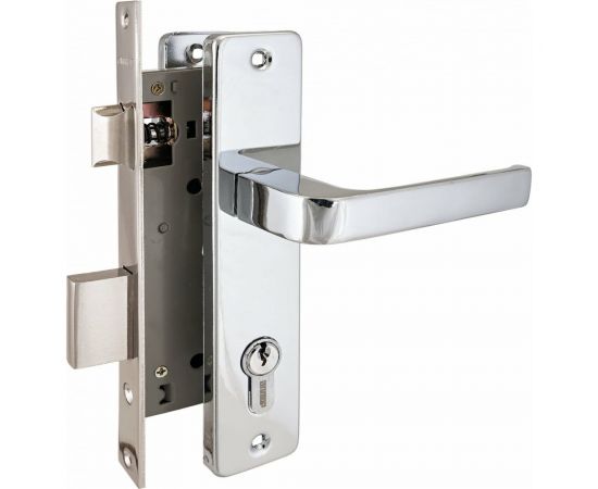 Врезной замок с ручками Аллюр 126/1 CP хром 1073 