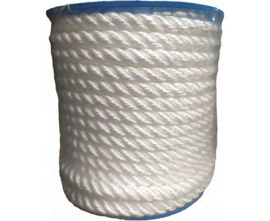 Полипропиленовый канат АзотХимФортис тросовой свивки 16 мм 50 м белый 73631 