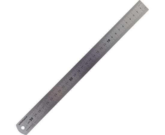 Линейка ШАБАШКА двухсторонняя шкала, нержавеющая сталь, 300 мм 228548 