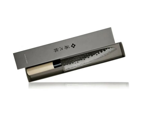 Нож кухонный поварской hammered finish длина лезвия 210 мм, сталь vg-10, 3 слоя, рукоять магнолия TOJIRO F-1115 