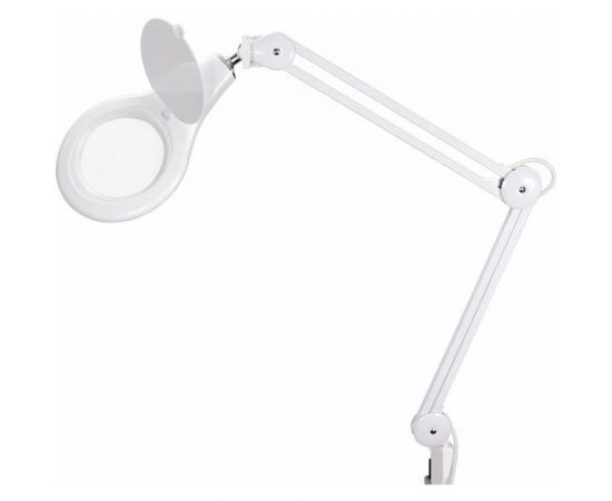 Настольная круглая лупа REXANT на струбцине 5Х с подсветкой 84 LED, белая 31-0503 