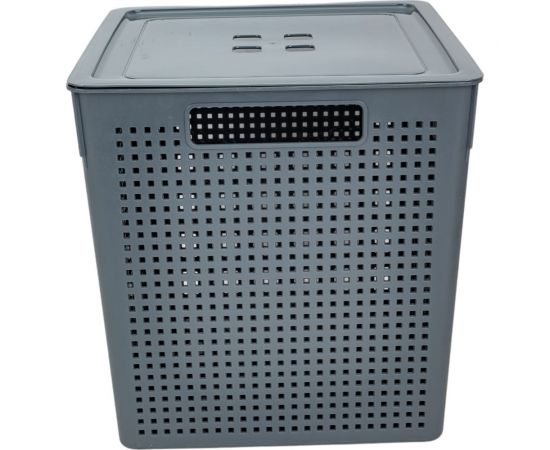 Коробка для хранения Violet Лофт квадратная с крышкой 23 л серый 6923118 – изображение 2