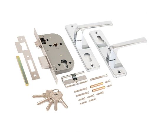 Врезной замок с ручками Аллюр 126/1 CP хром 1073 – изображение 2