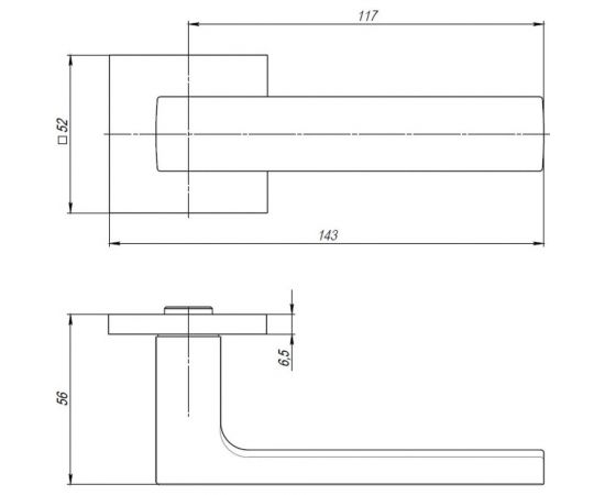 Раздельная ручка ARMADILLO SKY USS SN-3 матовый никель 42805 – изображение 3