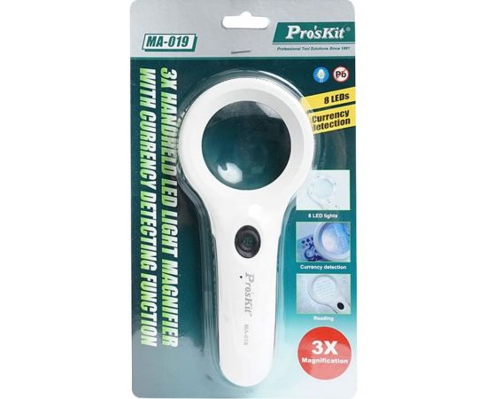 Увеличительная ручная лупа ProsKit MA-019 со светодиодной подсветкой 3Х С00036708 – изображение 3