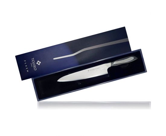 Кухонный поварской нож TOJIRO flash длина лезвия 210 мм, сталь vg10, 63 слоя, рукоять микарта FF-CH210 – изображение 3