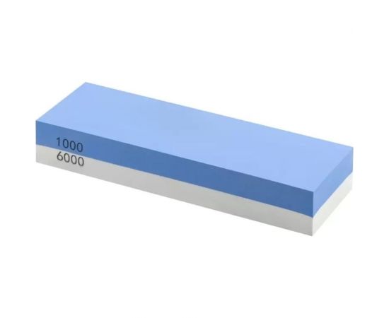 Двусторонний точильный камень для заточки ножей URM водный с силиконовым держателем, на подставке D01498 – изображение 3