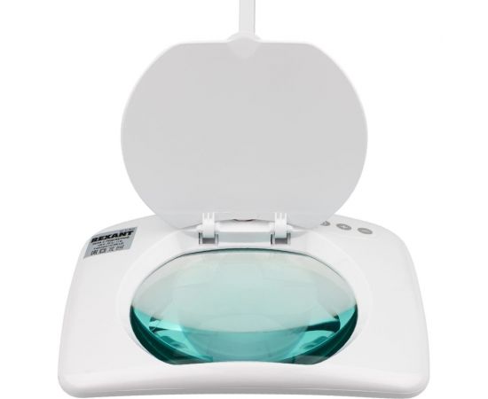 Настольная квадратная лупа REXANT на струбцине, 5Х с подсветкой 60 LED белая 31-0513 – изображение 4