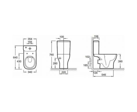 Чаша напольного унитаза JACOB DELAFON UJAJ102-WTE Struktura rimless, белая 00000079054 – изображение 6