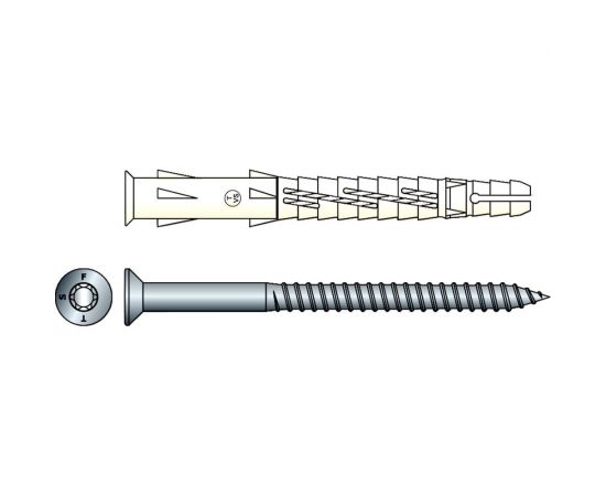 Фасадный дюбель с шурупом Tecfi потайная головка, шлиц TORX 10x140 4 шт 147671 – изображение 6