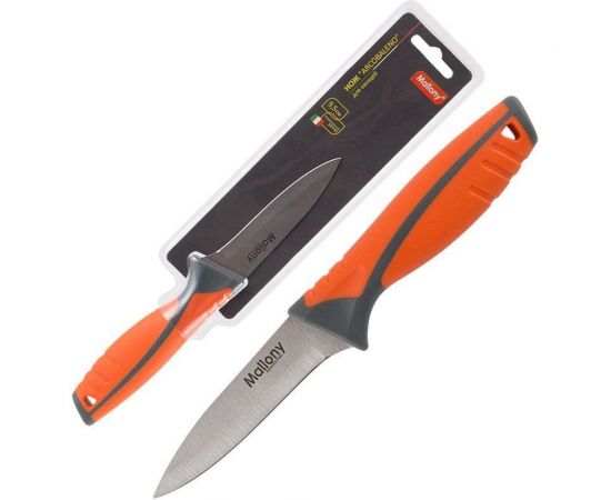 Нож с прорезиненной рукояткой Mallony ARCOBALENO MAL-04AR для овощей, 9,5 см 005523 