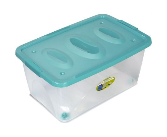 Универсальный ящик Martika Астело 600x400x280 мм на колесиках бирюзовый С665БИР 