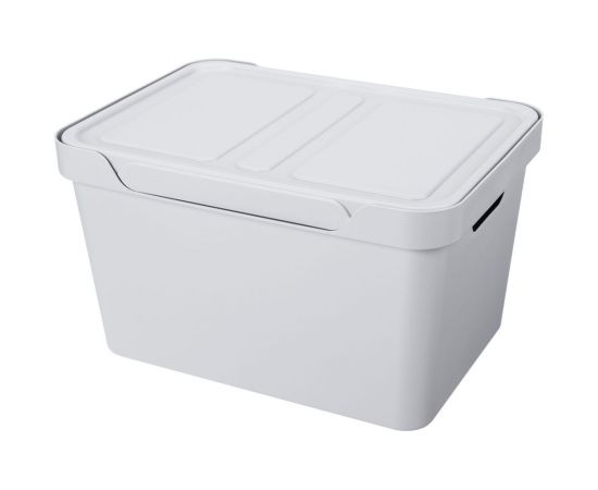 Универсальный ящик Econova Luxe с крышкой, 380х276х220 мм, 18 л светло-серый 433205830 