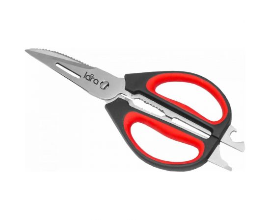 Ножницы Lara 24,5 см 8 в 1 прорезиненные ручки, сверхострая заточка, блистер LR05-94 BLISTER 