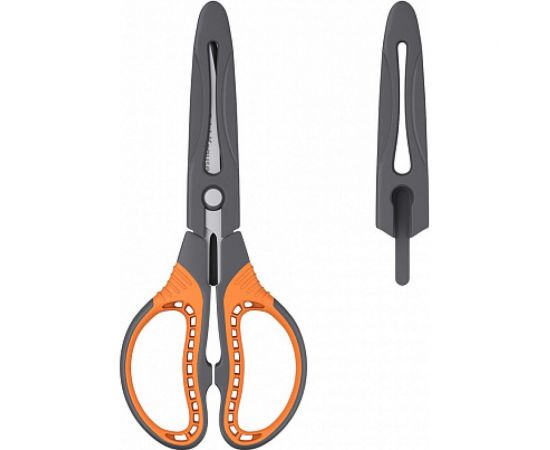 Ножницы ErichKrause Protector, 16.5 см с чехлом, серо-оранжевый 48056 