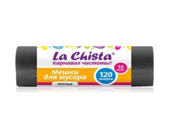 Мешки для мусора Lachista 120 л/10 шт черные прочные 870103 