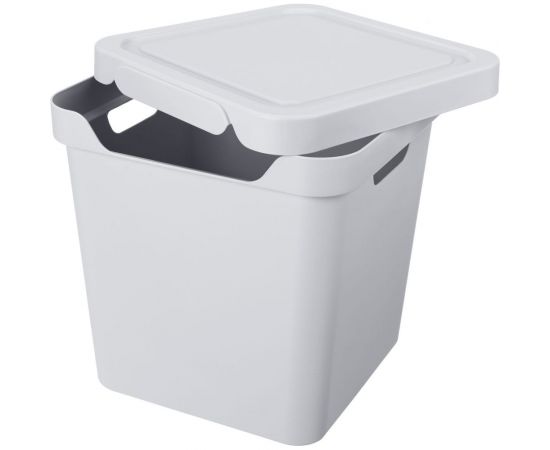 Универсальный ящик с крышкой Econova Luxe 286х286х286 мм, 18л, светло-серый 433242630 