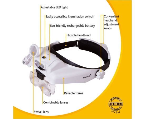 Налобная лупа Levenhuk с аккумулятором Zeno Vizor HR6 72615 – изображение 15