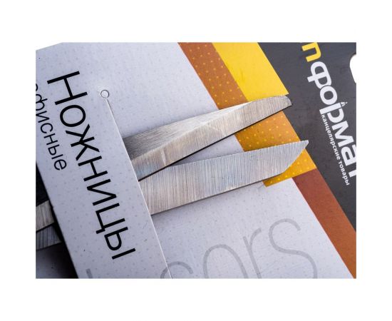 Металлические офисные ножницы INFORMAT желтый/черный резиновые вставки эргономичные 210 мм SO2104 – изображение 2