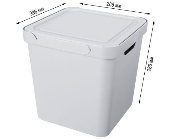Универсальный ящик с крышкой Econova Luxe 286х286х286 мм, 18л, светло-серый 433242630 – изображение 2