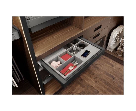 Органайзер для принадлежностей GTV ELITE 600 мм, скрытый монтаж, с доводчиком, антрацит WG-PRZEG60-60 – изображение 2