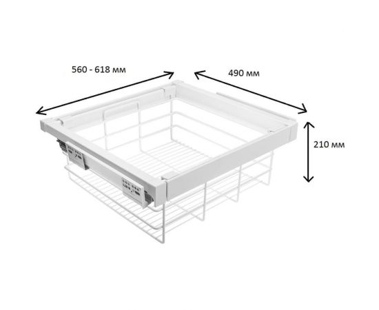 Корзина для белья GTV в модуль 600 мм, белая WG-KOSZ60-10 – изображение 3
