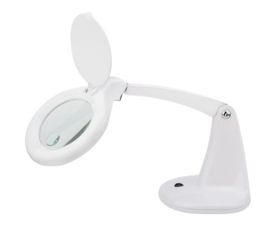 Малая настольная лупа REXANT 3Х +доп.12Х с подсветкой 60 LED, белая 31-0243 – изображение 4