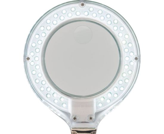 Малая настольная лупа REXANT 3Х +доп.12Х с подсветкой 60 LED, белая 31-0243 – изображение 5