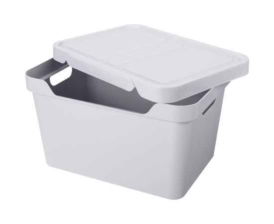 Универсальный ящик Econova Luxe с крышкой, 380х276х220 мм, 18 л светло-серый 433205830 – изображение 5