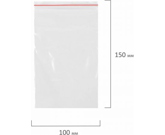 Пакеты с замком Zip-lock Staff зиплок, комплект 100 шт, 10x15 см, ПВД, толщина 32 мкм 608165 – изображение 5