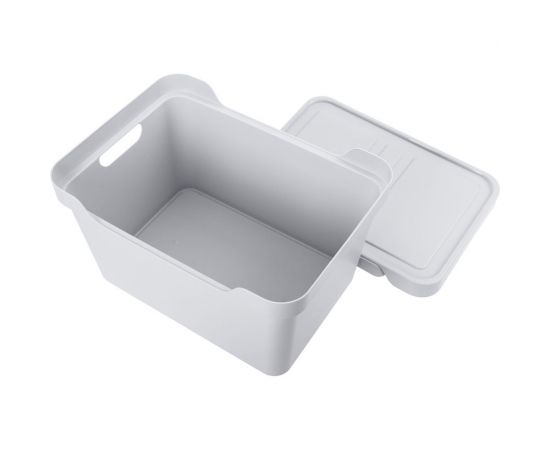 Универсальный ящик Econova Luxe с крышкой, 380х276х220 мм, 18 л светло-серый 433205830 – изображение 6