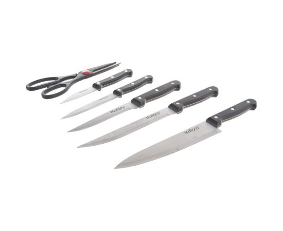 Набор ножей из нержавеющей стали Mallony 7 предметов ручка пластик модель MAL-S01B 985308 – изображение 6