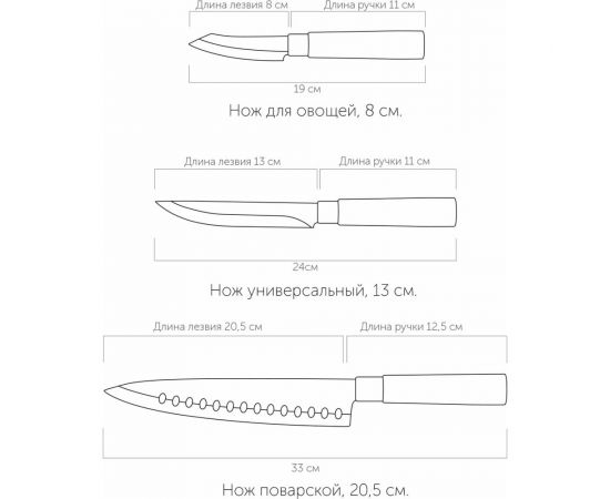 Набор из 3 кухонных ножей NADOBA KEIKO 722921 – изображение 7