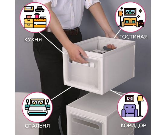 Комод для хранения вещей HOMSU Premium из 3 ящиков с колесиками, 80x30x25 см HOM-1341 – изображение 7