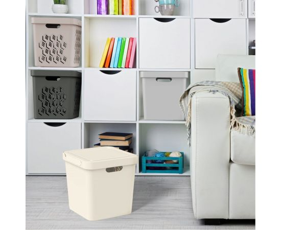 Универсальный ящик с крышкой Econova Luxe 286х286х286 мм, 18л, светло-серый 433242630 – изображение 8