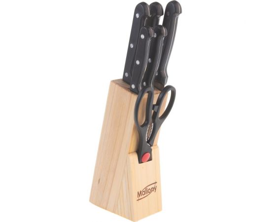 Набор ножей из нержавеющей стали Mallony 7 предметов ручка пластик модель MAL-S01B 985308 – изображение 10