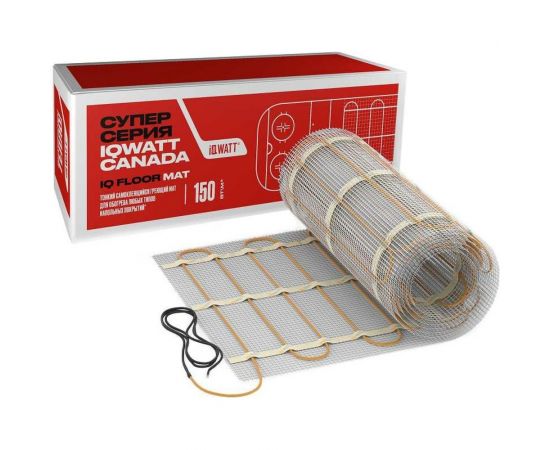 Тонкий самоклеящийся греющий мат IQWATT для обогрева любых типов напольных покрытий IQ FLOOR MAT 600 Вт - 4,0 м.кв. 108 108108 