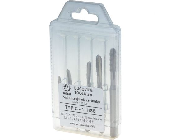 Набор машинных метчиков BUCOVICE 5шт С1 М3-М8 с прямой кан. 101008 