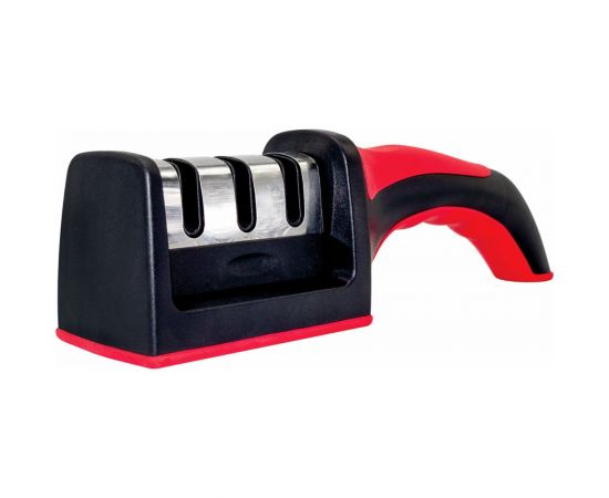 Точилка для ножей DASWERK ручная ножеточка, трёхзонная грубая, чистовая, шлифовка 608134 